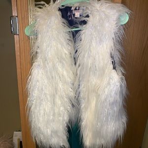 Shaggy faux fur vest
